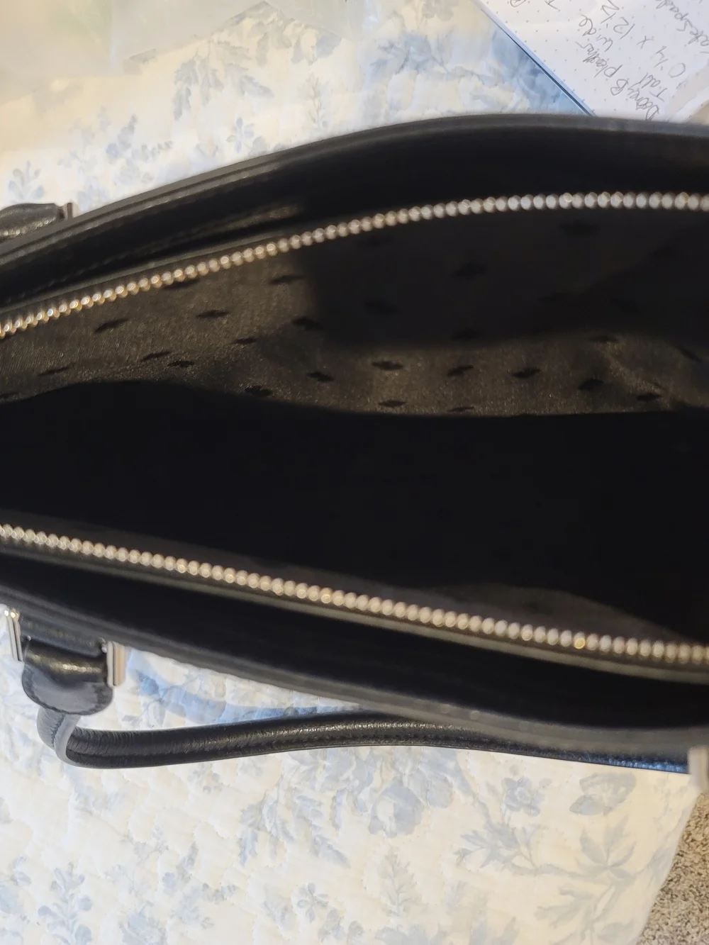 kate spade Black Leather Satchel with Dual Top Handles